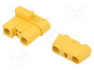 Connector: DC supply; plug; AS120; female; PIN: 6; for cable; yellow AMASS