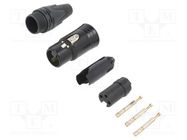 Connector: XLR; plug; female; PIN: 3; straight; for cable; crimped NEUTRIK