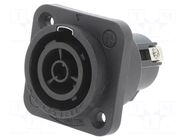 Connector: circular; socket; female; PIN: 3; for panel mounting NEUTRIK