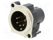 Connector: XLR; socket; male; PIN: 5; angled 90°; THT; silver; 3A NEUTRIK