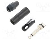 Connector: Jack 6,3mm; plug; male; mono; ways: 2; straight; black NEUTRIK