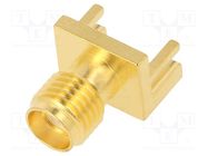 Connector: SMA; plug; female; card edge; straight; 50Ω; SMT; PTFE AMPHENOL RF