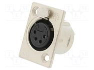 Connector: XLR; socket; female; PIN: 4; straight; with push button NEUTRIK