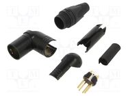 Connector: XLR; plug; male; PIN: 4; angled 90°; swivel; for cable NEUTRIK