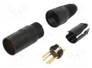 Connector: XLR; plug; male; PIN: 4; straight; for cable; 3.5÷8mm; X NEUTRIK