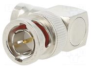 Coupler; BNC socket,BNC plug; female; angled 90°; 75Ω; POM AMPHENOL RF