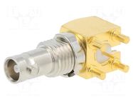 Connector: Micro BNC; socket; female; angled 90°; 75Ω; HD-BNC; THT AMPHENOL RF