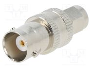 Adapter; BNC socket,SMA plug; Insulation: PTFE; 50Ω AMPHENOL RF