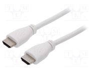 Cable; HDMI 2.0; HDMI plug,both sides; 1m; white RASPBERRY PI