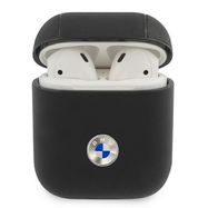 BMW BMA2SSLBK AirPods cover czarny/black Geniune Leather Silver Logo, BMW