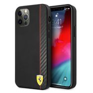 Ferrari FESAXHCP12LBK iPhone 12 Pro Max 6.7&quot; black/black hardcase On Track Carbon Stripe, Ferrari