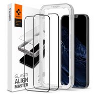 Spigen ALM Glass FC 2pcs Full Screen Tempered Glass for iPhone 13 Pro Max with Black Frame, Spigen