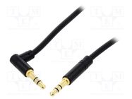 Cable; Jack 3.5mm 3pin plug,Jack 3.5mm 3pin angled plug; 1m VENTION