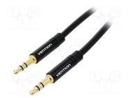 Cable; Jack 3.5mm 3pin plug,both sides; 0.5m; black VENTION