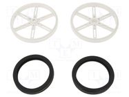 Wheel; white; Shaft: knurled; push-in,screw; Ø: 90mm; W: 10mm; 2pcs. POLOLU