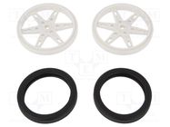 Wheel; white; Shaft: knurled; push-in,screw; Ø: 60mm; W: 8mm; 2pcs. POLOLU