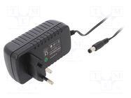 Power supply: switching; mains,plug; 12VDC; 2A; 24W; Plug: EU; black POS