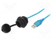 Cable; USB 2.0,with protective cap; USB A socket,USB A plug; 2m ENCITECH