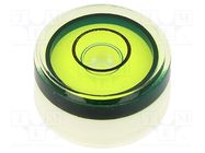 Spirit level; H: 8mm; Ømount.hole: 15mm; plastic; Body: white ELESA+GANTER