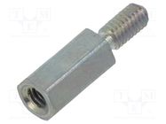 Screwed spacer sleeve; 8mm; Int.thread: M2,5; Ext.thread: M2,5 DREMEC