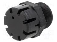 Pressure compensation device; polyamide; black; Thread: M25 