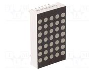 Display: LED; matrix; 5x7; red; 20mcd; anode; 39.1x22.8x8mm OPTOSUPPLY