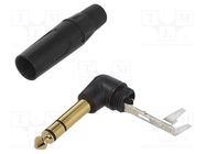 Connector: Jack 6,3mm; plug; male; stereo; ways: 3; angled 90° 