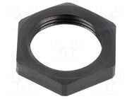Nut; Thread: metric; polyamide; PMAFIX MN; black; Pitch: 1.5; 32mm PMA