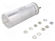 Capacitor: polypropylene; 133uF; Leads: M10 screws; M12 screw KEMET