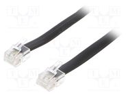 Cable: telephone; RJ12 plug,both sides; 6m; black Goobay