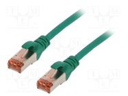 Patch cord; S/FTP; 6; stranded; Cu; LSZH; green; 0.5m; 27AWG DIGITUS