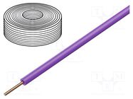 Wire; 0.2mm2; wire; Cu; PVC; violet; 60V; 10m; 1x0.2mm2 DONAU ELEKTRONIK