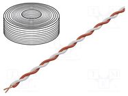 Wire; 2x0.04mm2; stranded; Cu; PVC; white,red; 60V; -10÷85°C; 10m DONAU ELEKTRONIK