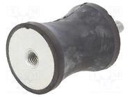 Vibration damper; M8; Ø: 40mm; rubber; L: 50mm; Thread len: 23mm ELESA+GANTER