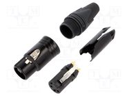 Connector: XLR; plug; female; PIN: 4; straight; for cable; soldering NEUTRIK