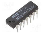 IC: digital; XOR; Ch: 4; IN: 2; TTL; THT; DIP14 NTE Electronics