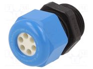 Cable gland; multi-hole; M20; 1.5; IP68; polyamide; black-blue HUMMEL