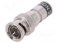 Connector: BNC; plug; male; 75Ω; CX3; compression; RG59; IP68 CABELCON