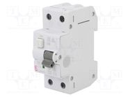 RCBO breaker; Inom: 16A; Ires: 30mA; Poles: 2; 230/400VAC; IP20; KZS ETI POLAM