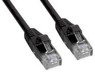 PATCH CABLE, RJ45 PLUG, 10 , BLACK