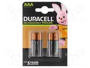 Re-battery: Ni-MH; AAA,R3; 1.2V; 850mAh; blister; 4pcs. DURACELL