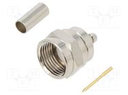 Connector: F; plug; male; straight; 75Ω; soldering,crimped; PTFE AMPHENOL RF