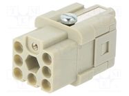 Connector: HDC; contact insert; female; C146,heavy|mate Q; PIN: 8 AMPHENOL