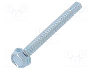 Screw; for metal; with flange; 6.3x60; Head: hexagonal; 10mm; zinc BOSSARD