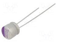 Capacitor: polymer; 22uF; 20VDC; THT; ±20%; Body dim: Ø6.3x6mm; 60mΩ PANASONIC