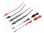 Test leads; probe tip,banana plug 4mm; 1.22m; black,red POMONA