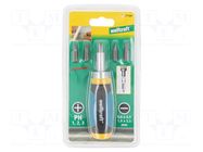Kit: screwdriver bits; with ratchet; Phillips,slot; 5pcs. WOLFCRAFT