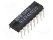 IC: digital; 4 bit x 4 word,storage register; TTL; THT; DIP16 NTE Electronics