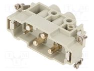 Connector: HDC; contact insert; male; C146,heavy|mate; PIN: 6(4+2) AMPHENOL