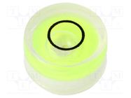 Spirit level; H: 6mm; Ømount.hole: 10mm; plastic; Body: white ELESA+GANTER